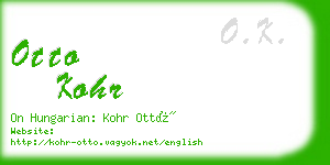 otto kohr business card